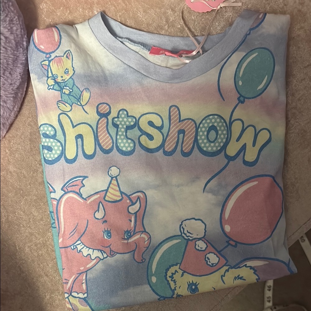 Dolls Kill Sugar Thrillz Colorful T-Shirt size XS! BNWT - Picture 2 of 5